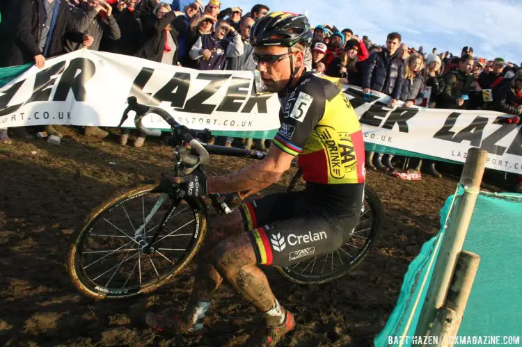 Sven Nys making the turn at the Milton Keynes World Cup cyclocross event. © Bart Hazen / Cyclocross Magazine