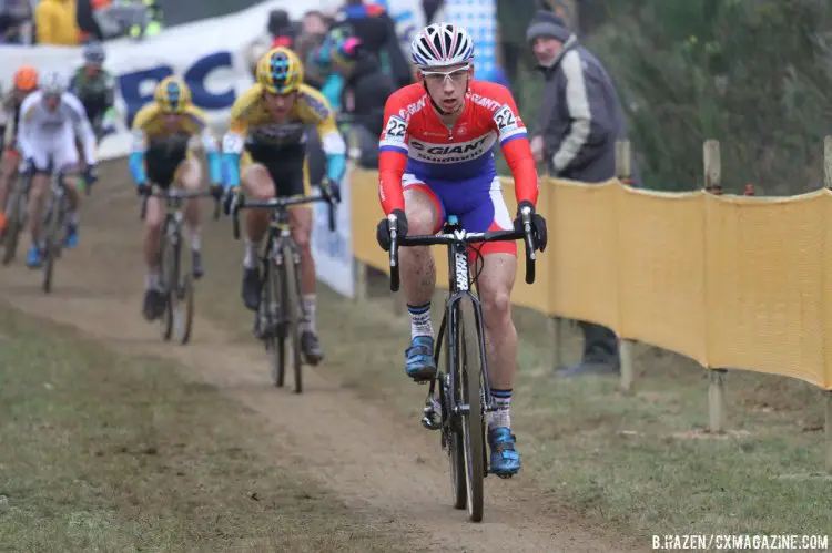 In the early goings, Meeusen gave Van der Haar chase at the head of the field. © Bart Hazen/Cyclocross Magazine