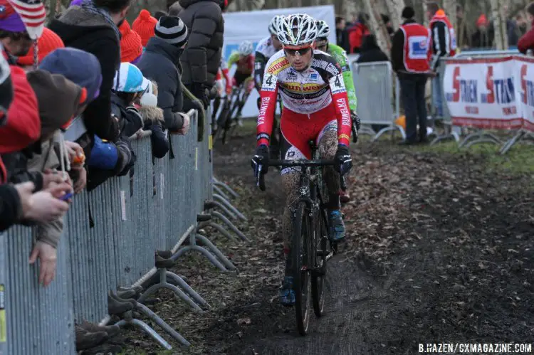 Kevin Pauwels attempted a strong-counter attack to chase down the leaders in the race. © Bart Hazen/Cyclocross Magazine