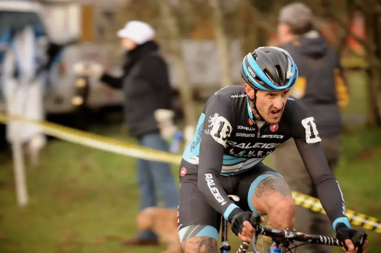 Ben Berden (RALEIGH/CLEMENT) steps up to take a pull up front mid race as if to test the waters of the select group he was in for most of the race.. © Matthew J. Clark/StraightEIGHTFilms.com