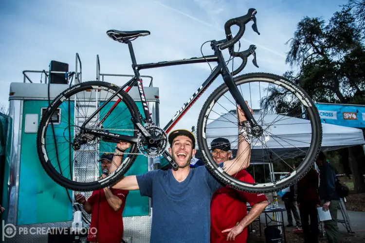 Homeboy Gareth Feldstein won the Giant bike raffle. © Philip Beckman/PB Creative