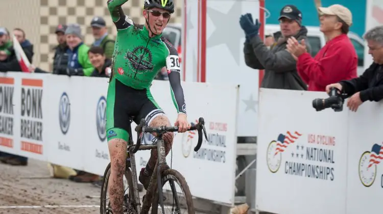 Gage Hect (Alpha Bicycle Co. - Vista Subaru) winning the Junior Men's 17-18 race. © Brian Nelson