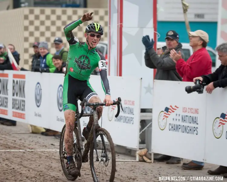 Gage Hect (Alpha Bicycle Co. - Vista Subaru) winning the Junior Men's 17-18 race. © Brian Nelson