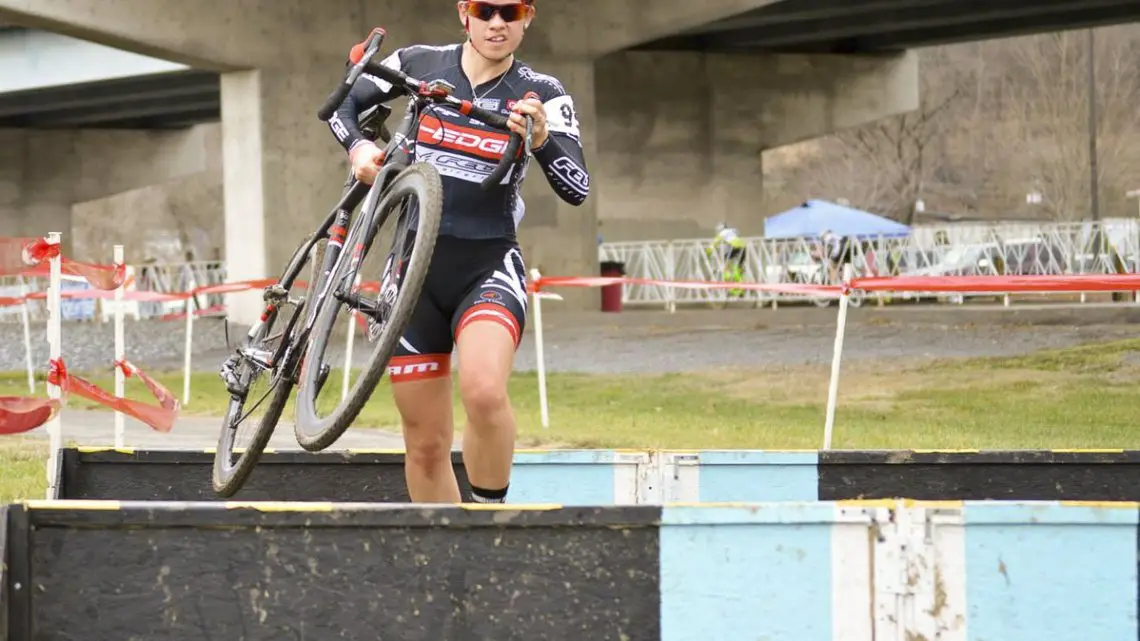 Allison Arensman looking confident in the lead - 2015 Kingsport Cyclocross Cup. © Ali Whittier