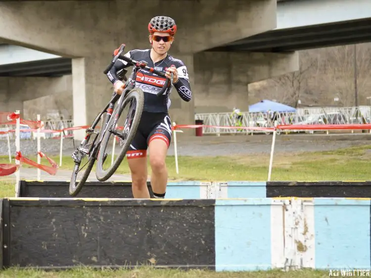 Allison Arensman looking confident in the lead - 2015 Kingsport Cyclocross Cup. © Ali Whittier