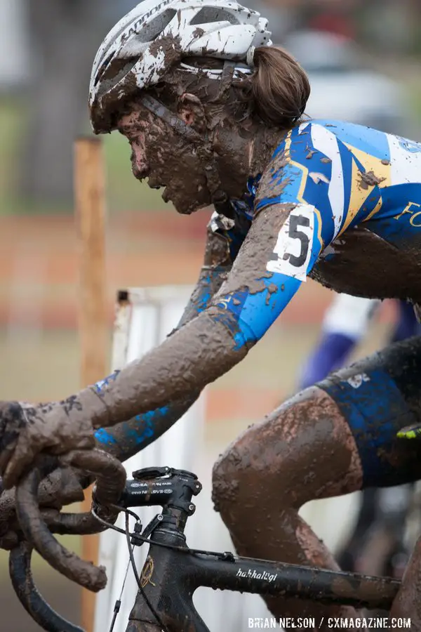Sofia Gomez Villafane crashed hard but finished strong in 9th and brought a little course along with her
