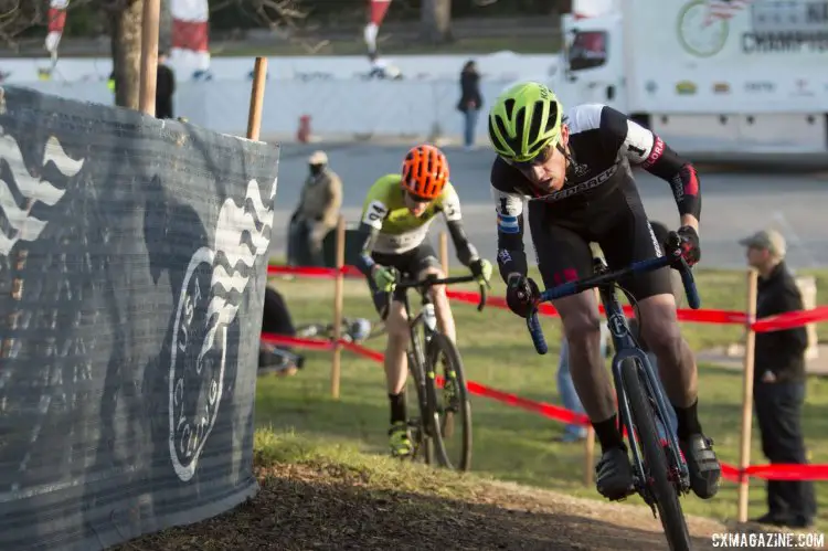 Neff and Allen in the final laps of the Single Speed Nationals. © Cyclocross Magazine