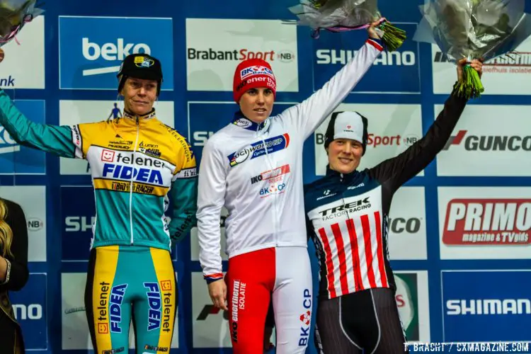 Sanne Cant held on for the overall World Cup win, with Ellen Van Loy taking second and Katie Compton getting third. © Thomas van Bracht / Cyclocross Magazine