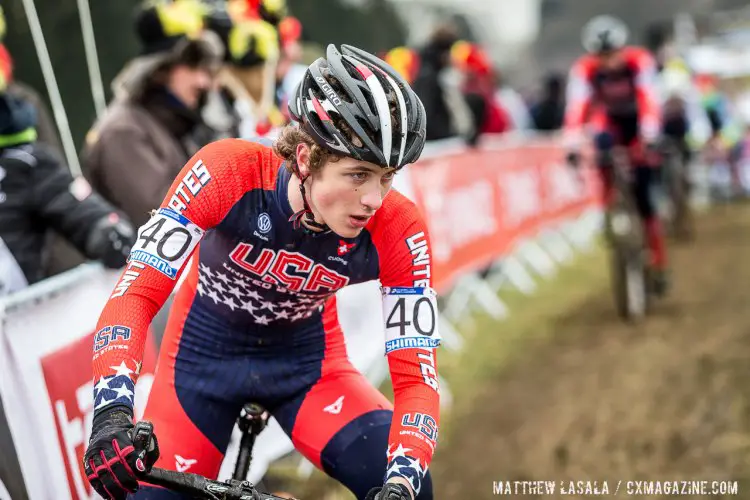 Cooper Willsey had a strong ride to finish 24th despite a 40th call-up. © Mathew Lasala / Cyclocross Magazine