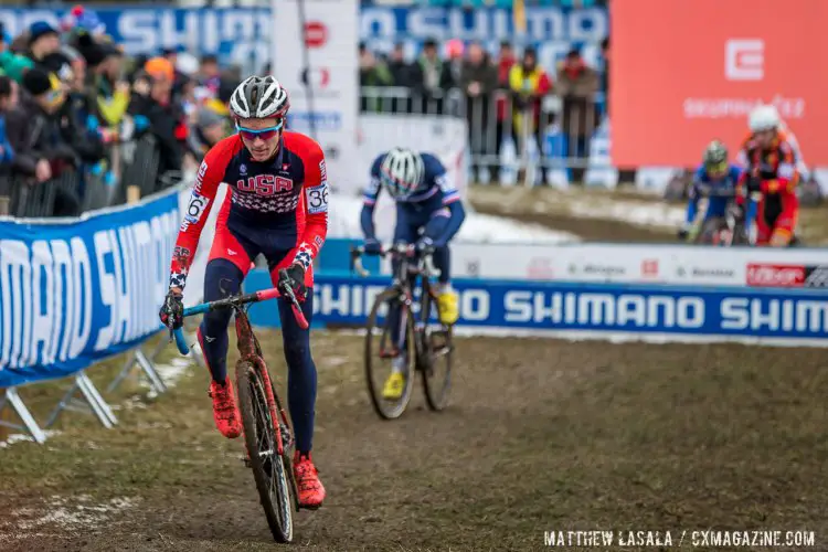 Gavin Haley was the second American, and finished just outside a top ten placing, in 11th. © Mathew Lasala / Cyclocross Magazine