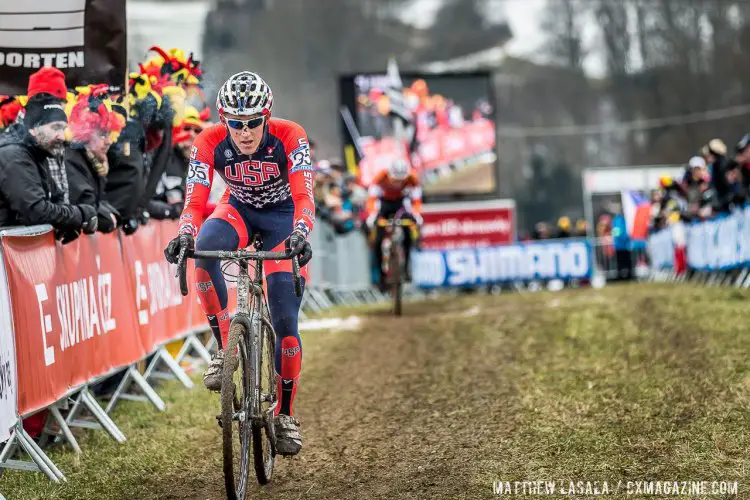 Gage Hecht had a ride for the ages, and came one chain and tire slip from a medal. Thankfully, he can get revenge next year. © Mathew Lasala / Cyclocross Magazine