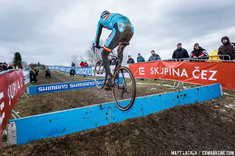 The barriers are a good time to fly if you have wings. © Matt Lasala / Cyclocross Magazine