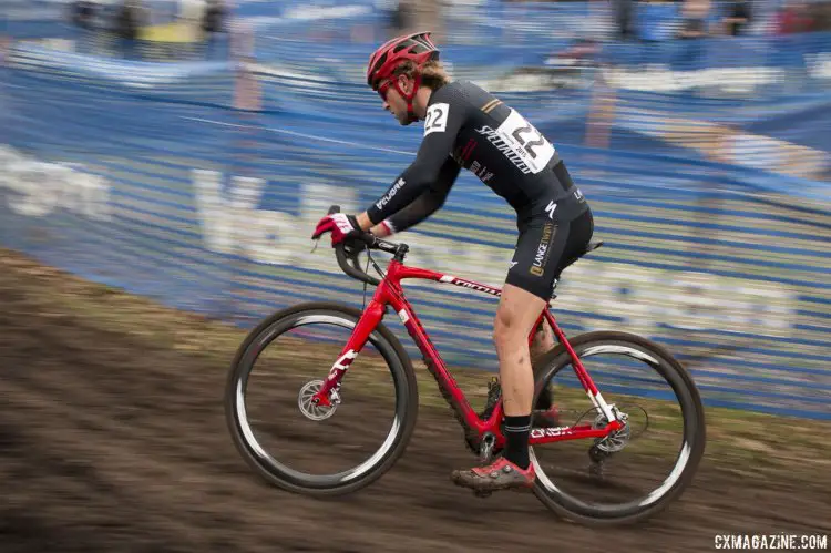 Cody Kaiser had a first lap crash but kept pushing to to finish 26th. © Cyclocross Magazine