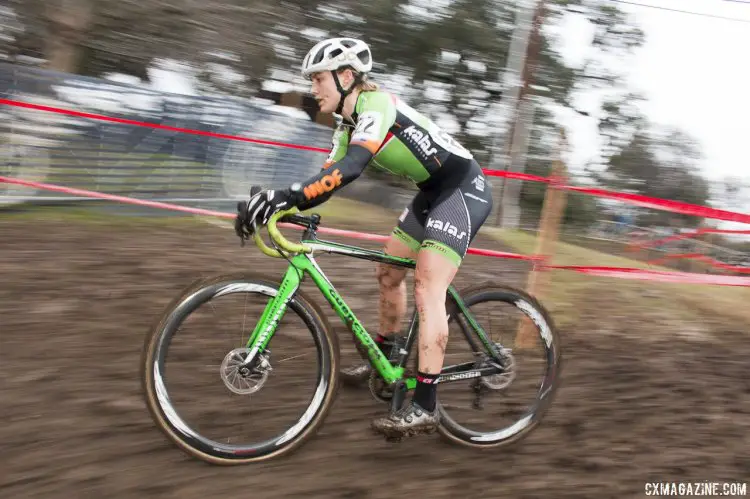 Elle Anderson Changed Her Mind and Her Flight to Contest the 2015 Cyclocross National Championships but couldn't match her silver from 2014. © Cyclocross Magazine