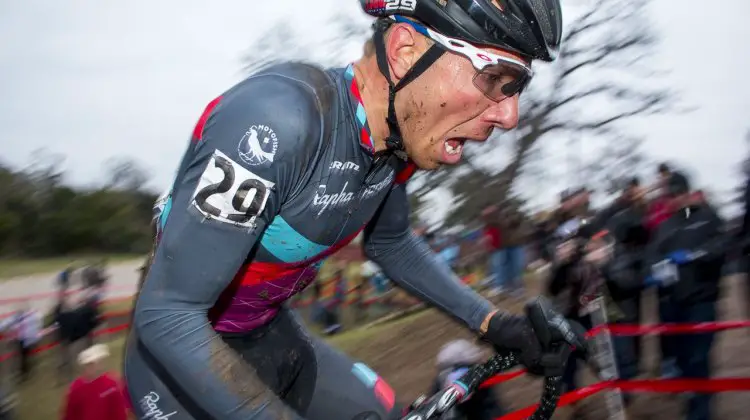 Jeremy Powers used all the oxygen and skills he could muster to hold off a chasing Jonathan Page to take his third Elite National Championship. © Cyclocross Magazine