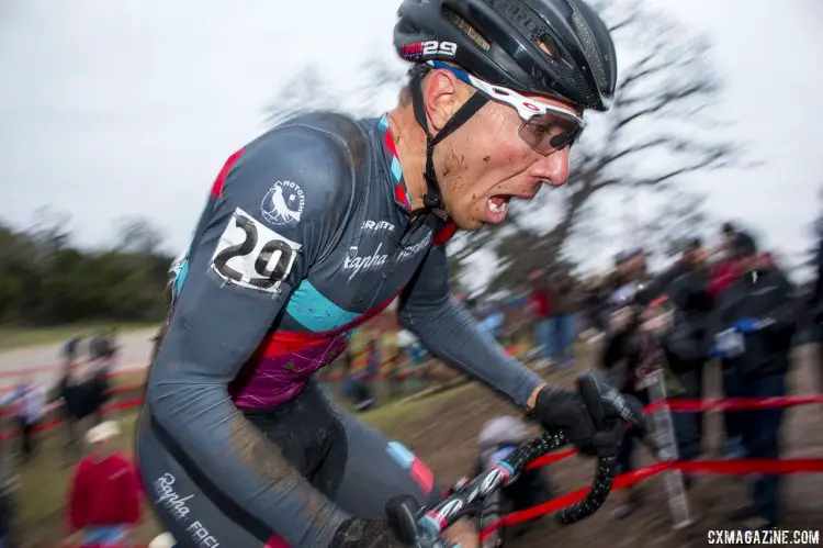 Jeremy Powers used all the oxygen and skills he could muster to hold off a chasing Jonathan Page to take his third Elite National Championship. © Cyclocross Magazine