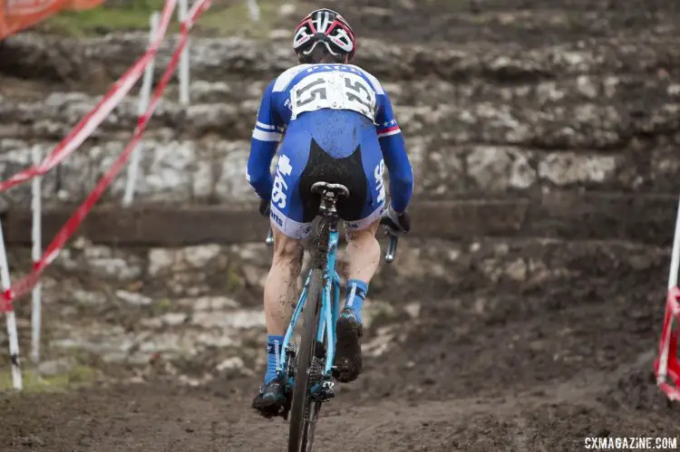 Jonathan Page gives chase of Powers after his flat tire. 2015 Cyclocross National Championships - Elite Men. © Cyclocross Magazine