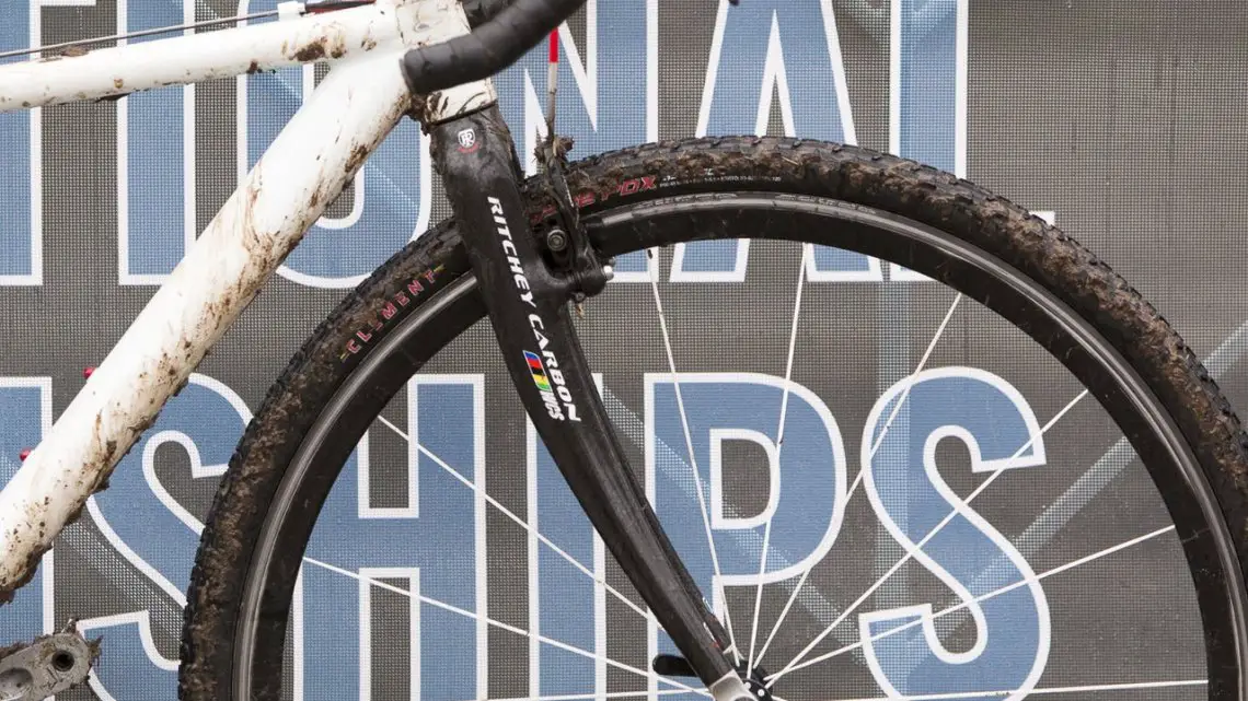 The Ritchey WCS first-generation carbon cyclocross fork is definately not a stock item. © Cyclocross Magazine
