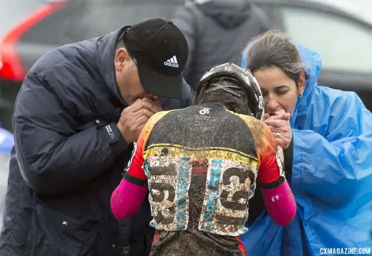 Cold hands or not, cyclocross is a family affair, even at the 2015 USA Cycling Cyclocross National Championships. © Cyclocross Magazine