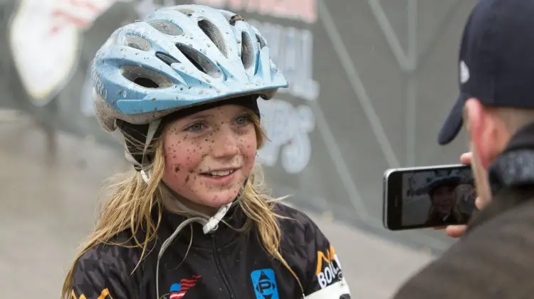 CXM's Andrew Reimann Junior 9-10 women's winner, Hludzinski. © Cyclocross Magazine