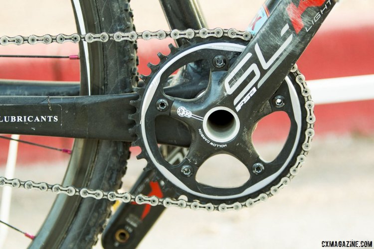 Justin Lindine's Singlespeed Redline Conquest featured a 40t SRAM CX1 chainring - 2015 Cyclocross National Championships © Cyclocross Magazine