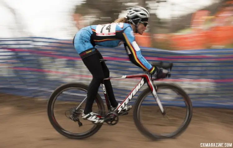 Karen Brems takes the Masters 50-54 Women's Race at the 2015 Nationals. © Cyclocross Magazine