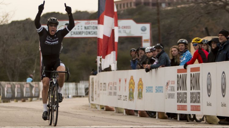 Craig Cozza wins the Masters 50-55 Race at 2015 Cyclocross National Championships