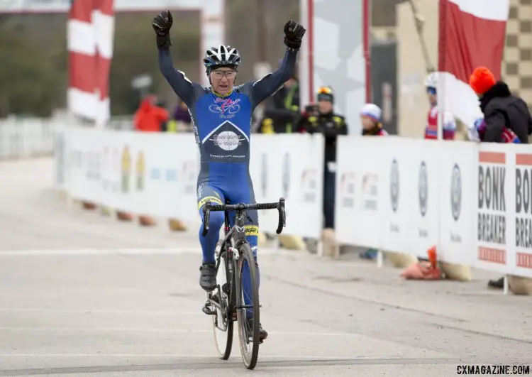 Paul Curley wins his 26th USA Cycling National Championship with the 60-64 Masters title. © Cyclocross Magazine