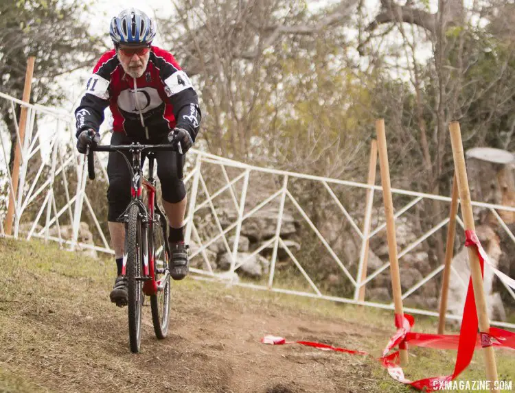 Walt Axthelm defended his title in the Masters Men 80+ Cycloross National Championship. © Cyclocross Magazine