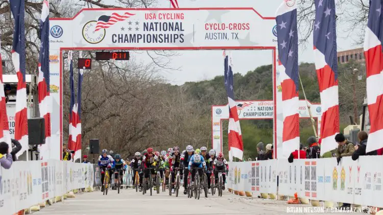 Karen Brems (Team Rambuski Law) getting the holeshot. © Brian Nelson