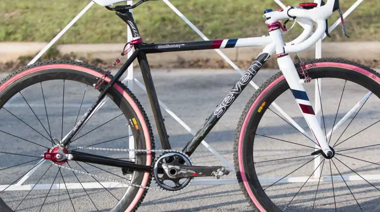 Mo Bruno Roy's 2015 Singlespeed Cyclocross National Championship-winning Seven carbon/titanium Mudhoney Pro cyclocross bike. © Cyclocross Magazine