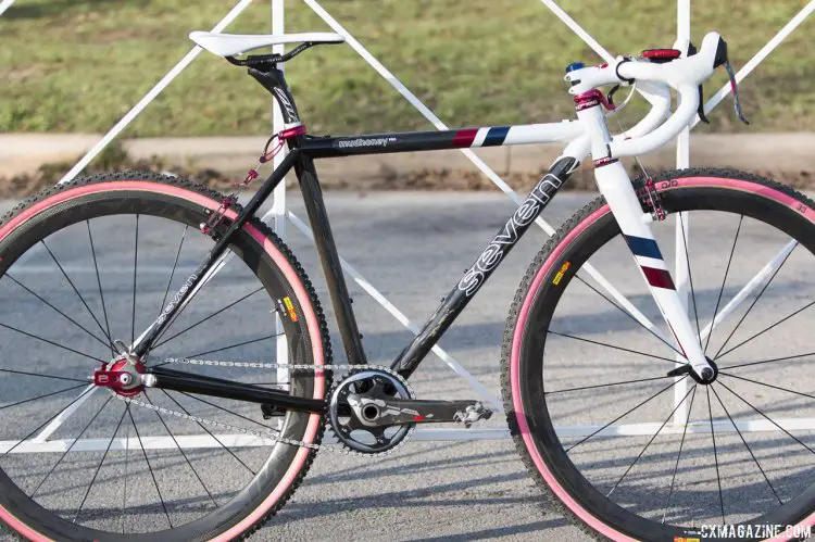 Mo Bruno Roy's 2015 Singlespeed Cyclocross National Championship-winning Seven carbon/titanium Mudhoney Pro cyclocross bike. © Cyclocross Magazine