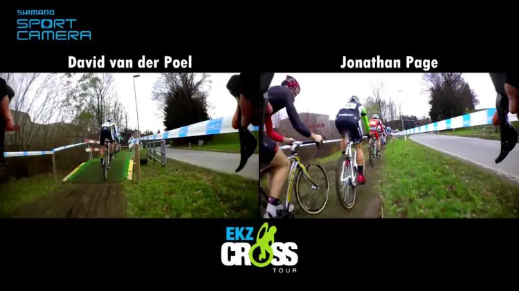 The EKZ CrossTour at Eschenbach, presented by the head tubes of Page and Van der Poel. photo: shot from EZK CrossTour