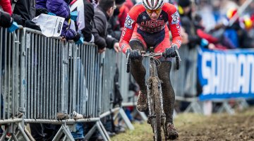 Jeremy Powers started on the front row in Tabor, but within a few turns found himself in the mid 20s. © Matthew Lasala / Cyclocross Magazine