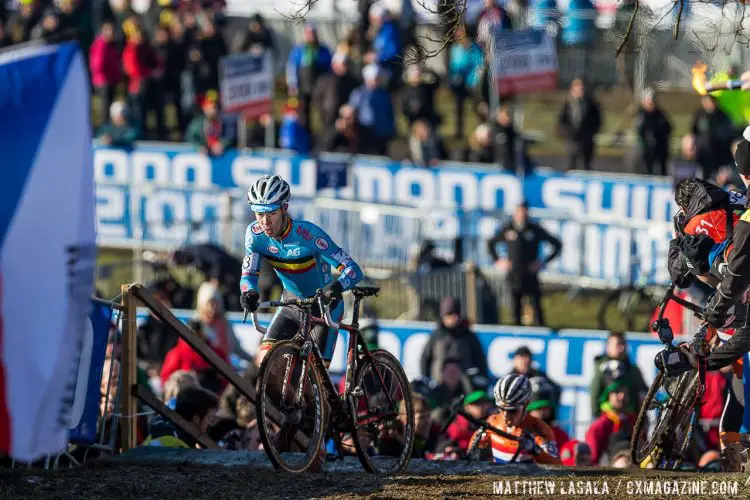 Laurens Sweeck would fiinish second behind teammate Vanthourenhout. © Matthew Lasala / Cyclocross Magazine