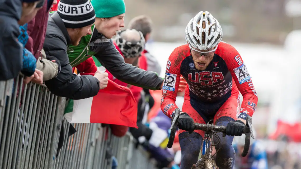 First-time World Championship competitor Stephen Hyde had a tough day after getting held up by a crash, and did not finish.© Mike Albright / Cyclocross Magazine
