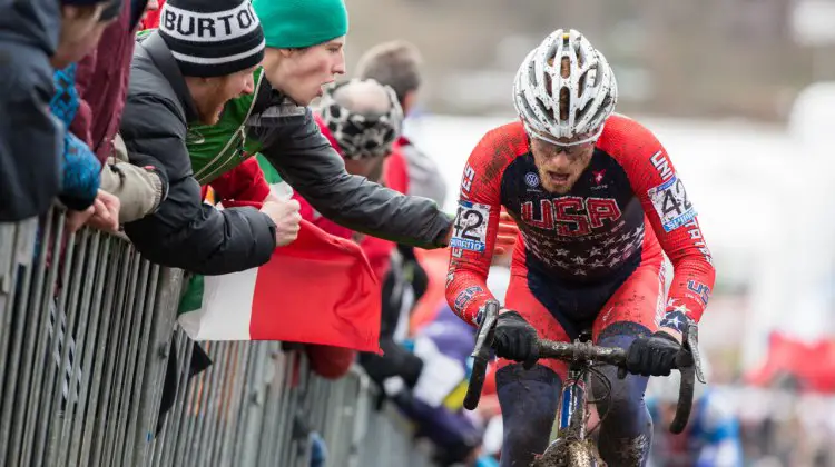 First-time World Championship competitor Stephen Hyde had a tough day after getting held up by a crash, and did not finish.© Mike Albright / Cyclocross Magazine