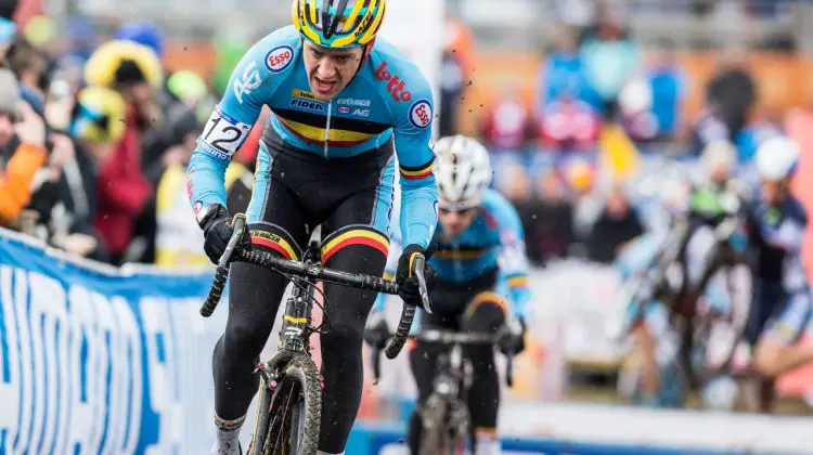 Tom Meeusen battled controveries, uncertain start status and the Tabor mud to finish sixth. © Mike Albright / Cyclocross Magazine