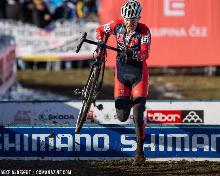 Owen moved up to 12th before fading to 15th. U23 Men - 2015 Cyclocross World Championships © Mike Albright / Cyclocross Magazine