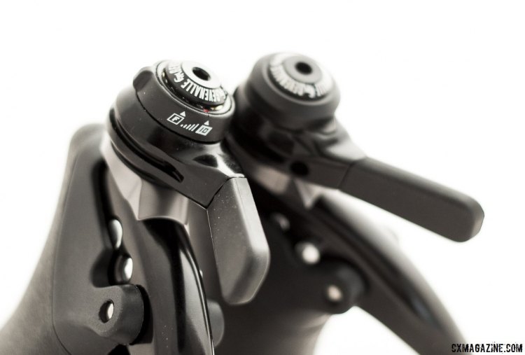 Gevenalle's new GX Shimano 10-speed Dyna-Sys-compatible shifters bring Shadow Plus compatibility to drop-bar cyclists. There's still a friction option should you need it. © Cyclocross Magazine