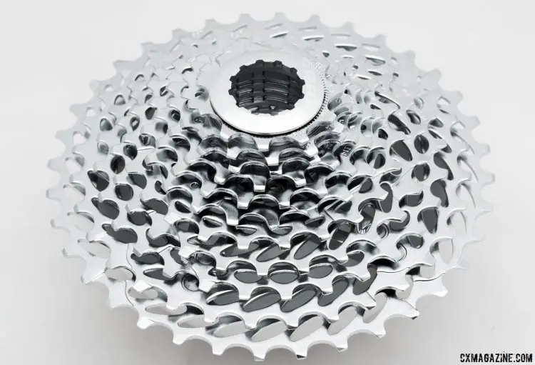 SRAM 1170 11-36 cassette for Force CX1 drivetrains adds range, terrain, and weight. © Cyclocross Magazine