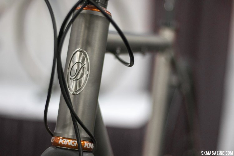 DeSalvo Custom Cycles offers standard or custom geometry, and offers standard and oversize 44m head tubes. NAHBS 2015. © Cyclocross Magazine