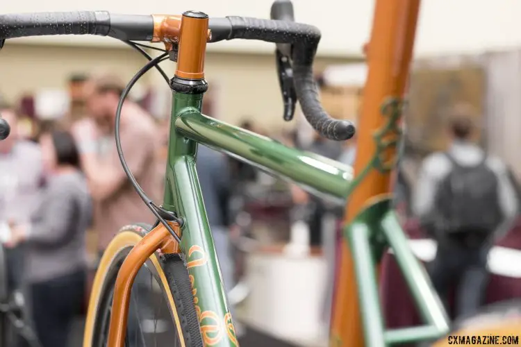 Lovebaum's brazed cyclocross frameset. NAHBS 2015. © Cyclocross Magazine