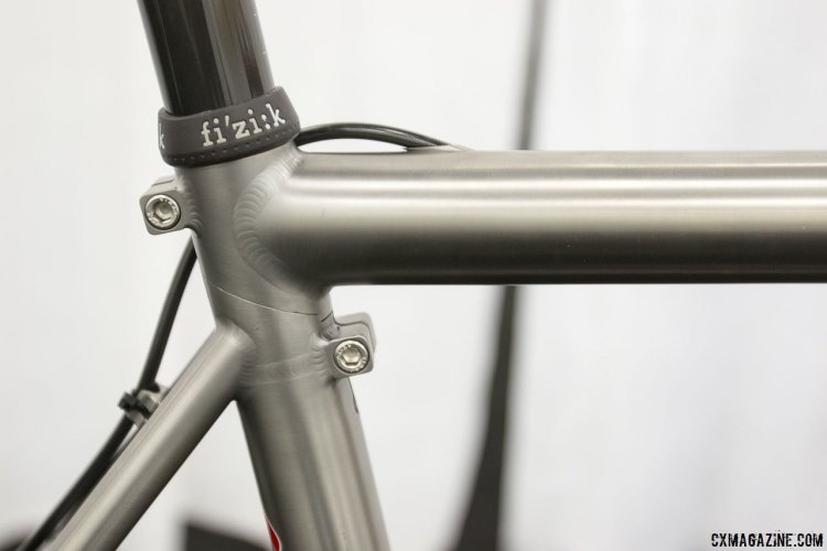 Holland Cycles offers its own take on the Ritchey Breakaway system on this titanium gravel bike. NAHBS 2015. © Cyclocross Magazine