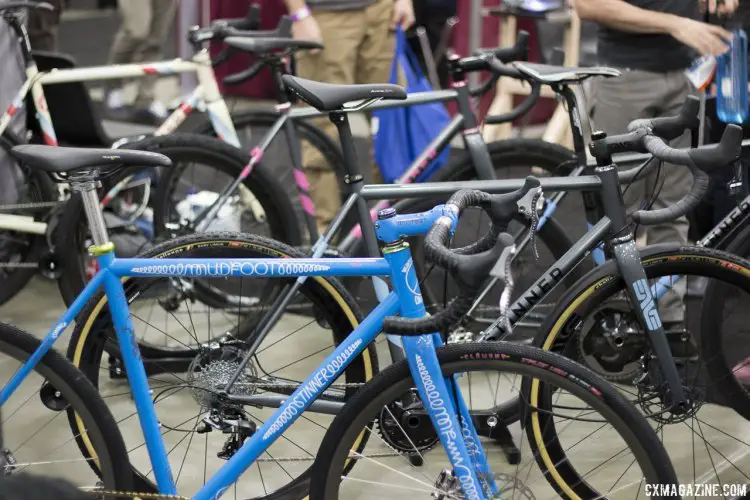 Stinner Frameworks packed its NAHBS booth with cyclocross bikes. © Cyclocross Magazine
