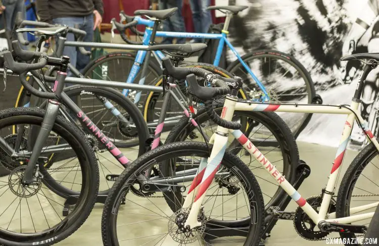 Stinner Frameworks packed its NAHBS booth with cyclocross bikes. © Cyclocross Magazine