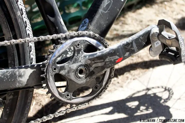 Although she calls Barry-Roubaix a “road race,” MacKenzie Woodring sported a 38t chainring for the 62-mile ride. © Andrew Reimann/Cyclocross Magazine