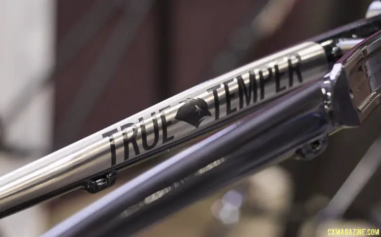 Zen Bike Co. likes to showcase the material underneath the paint - in this case the True Temper steel. Steel AR45 (All Road 45mm). NAHBS 2015. © Cyclocross Magazine