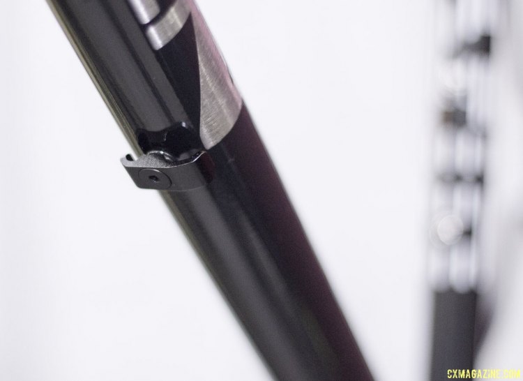 Zen Bike Co. Steel AR45 handles full-length cable housing under the downtube. NAHBS 2015. © Cyclocross Magazine