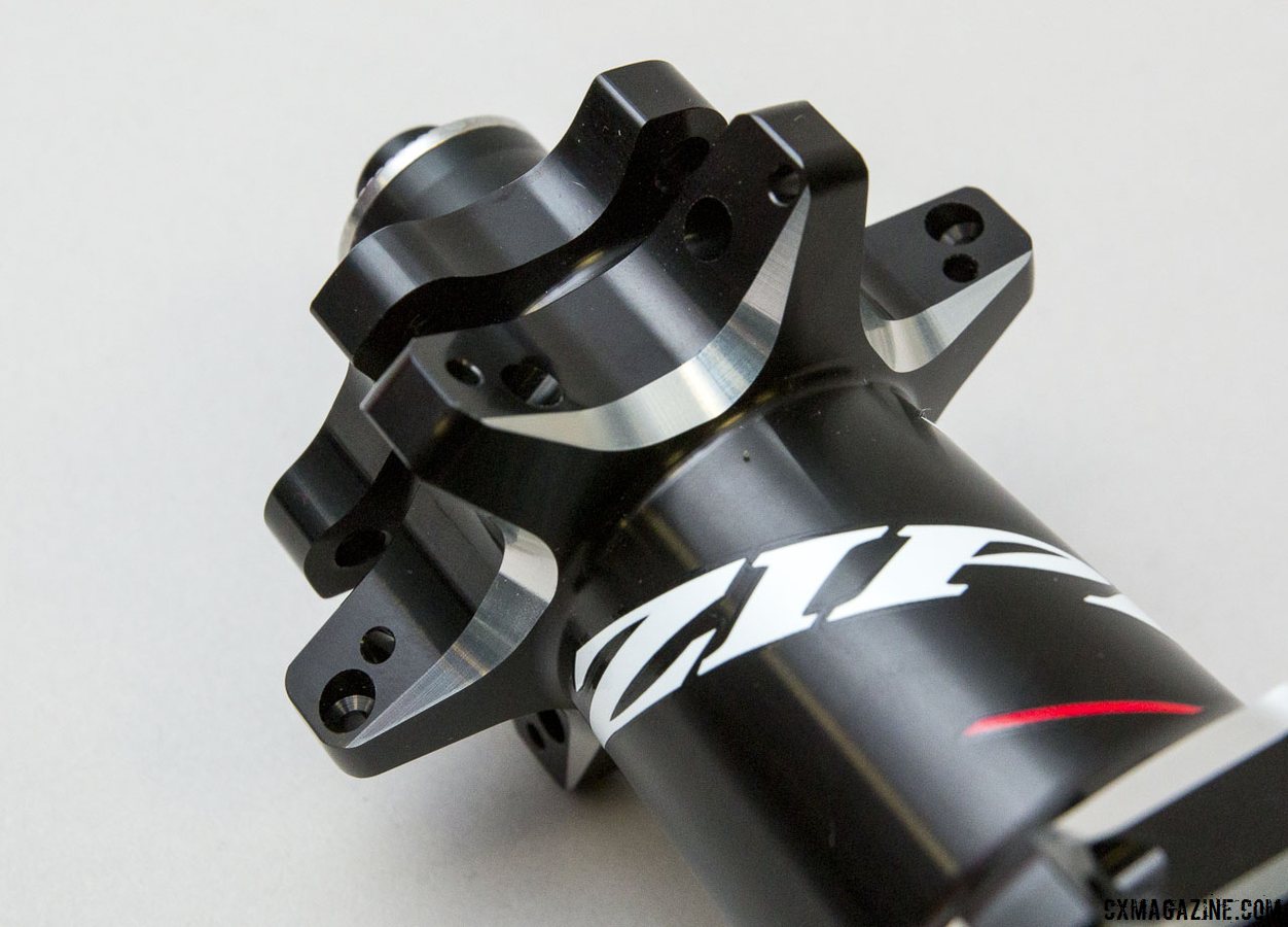 The new Zipp 77/177 hubs feature shiny, machined reliefs next to 
